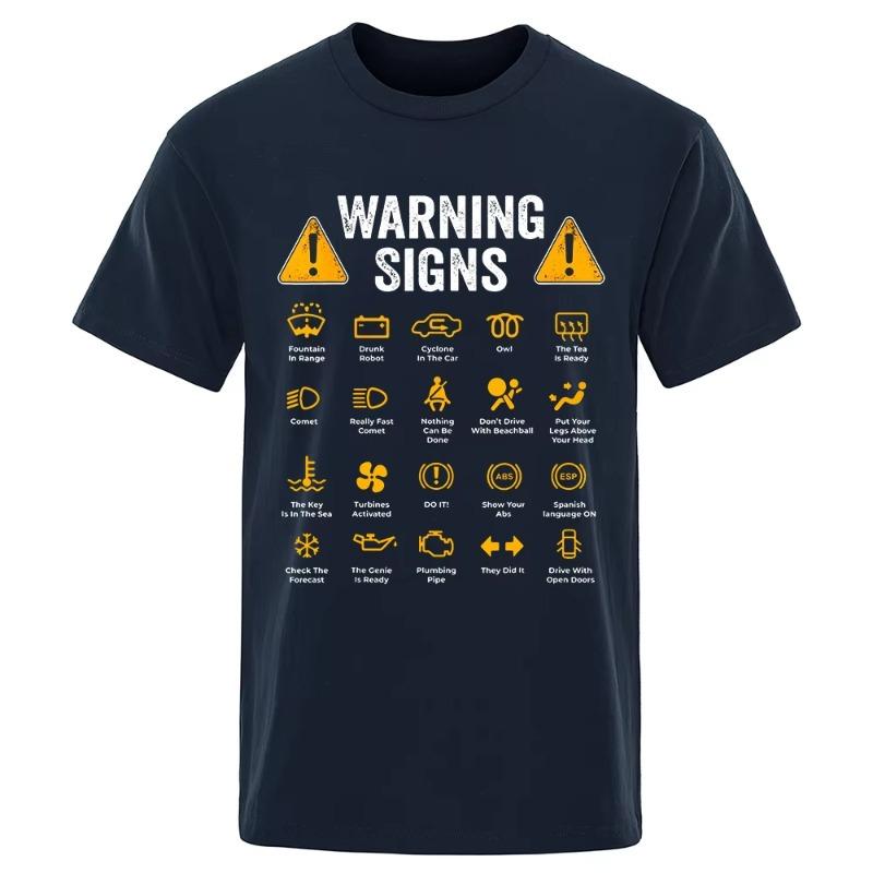 Warnschilder 101 Auto Mechaniker Geschenk Fahrer Lustiger Aufdruck T-Shirt Mode Lässig Große Größe T-Shirt Damen Herren Oberteile T-Shirts
