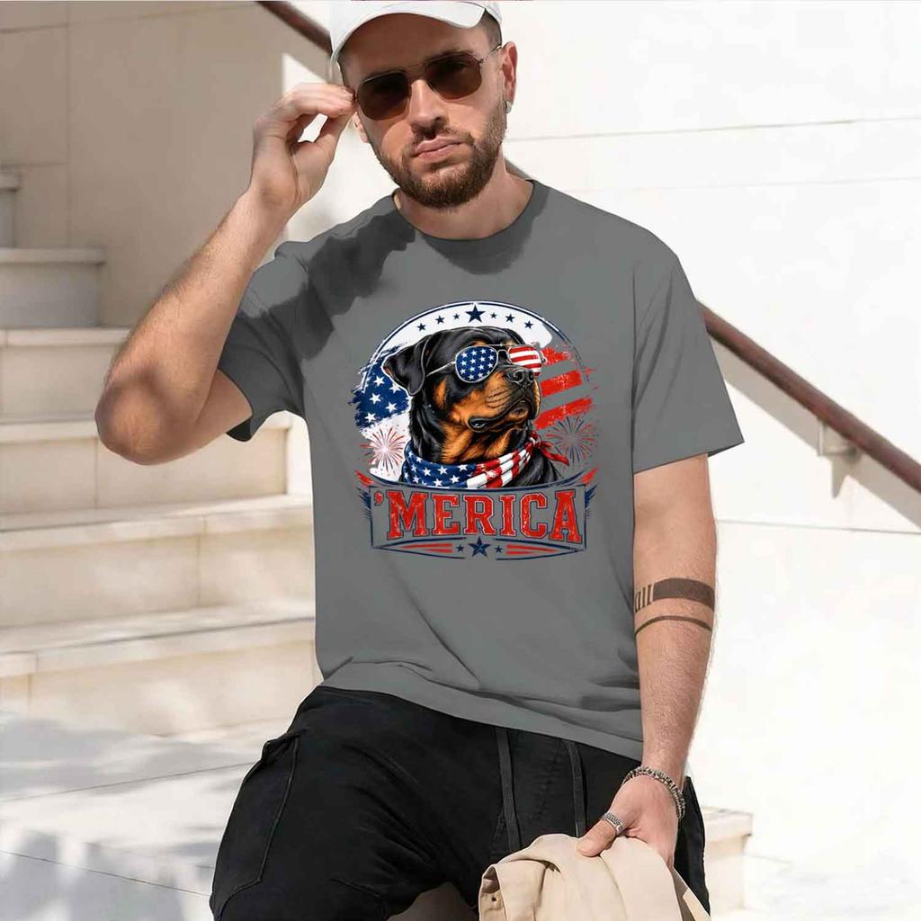 Mera Rottweiler Patriot 4th Of July G Lover Tshirt Summer Shortsved Breathable Sweatwking Versatile Trendy Tshirt 2026 New M