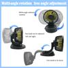 5V/12V/24V Mini Car Fan ABS Black Auto Single Head Fan USB Universal Car Fan Suction Cup Car Seat Back 360 Degree Cooling Fan