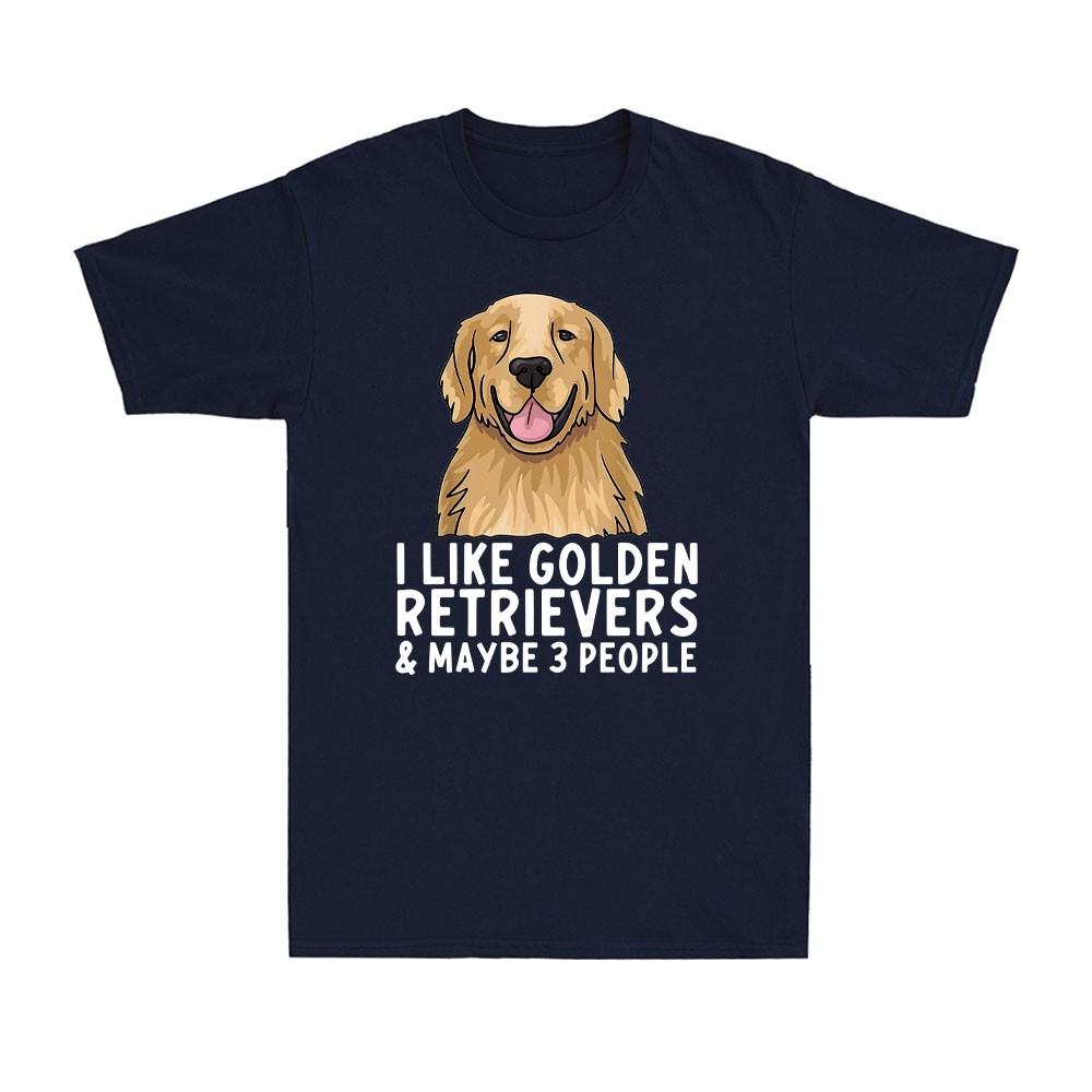 Golden Retriever Shirt Funny Dog Lover Golden Dog Novelty Unisexs Cotton Tshirt
