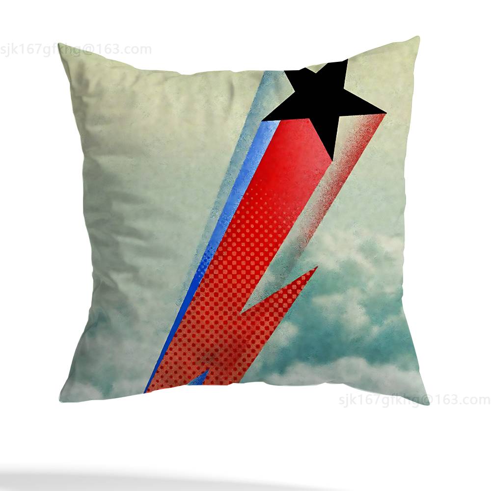 Federa Cuscino Quadrata Stampa Double-Sided Corto Peluche Copricuscino Divano Camera da Letto Comodino Singer D-David B-Bowie