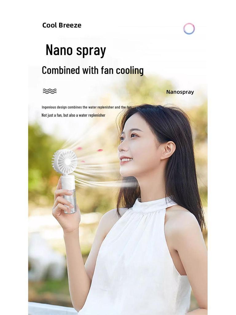 Tragbarer USB-Wiederaufladbarer Mini-Ventilator & Luftbefeuchter - Ideal für Studentenwohnheime & Schreibtische