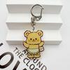 Cute Acrylic Butter Bear Keychains Bag Pendant Cartoon Keyring Jewelry Women Backpack Charms Decor Accessories