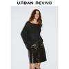 UR 2025 Fall Women's Sequin Rhinestone Ripped Knit Sweater