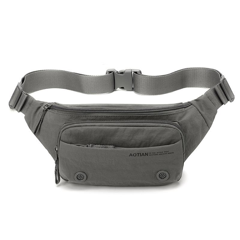 Sac banane homme multi-compartiments Sac de poitrine léger Sac bandoulière couleur unie