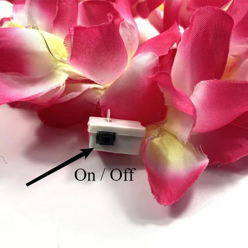 1pcs Women Girl LED Hawaii Hawaiian Lei Headband Glow Light Up Bridesmaids Bridal Flower Crown Wreath Birthday Wedding Party