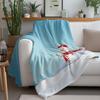 Tuniu Cute Snowman Plush Blanket for Winter Sofa Bed Bedroom Decoration Warm Soft Fleece Throw Blanket