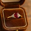Oval Ruby Red Gemstone Gold Plated Ring for Women – Elegant Luxury Jewelry