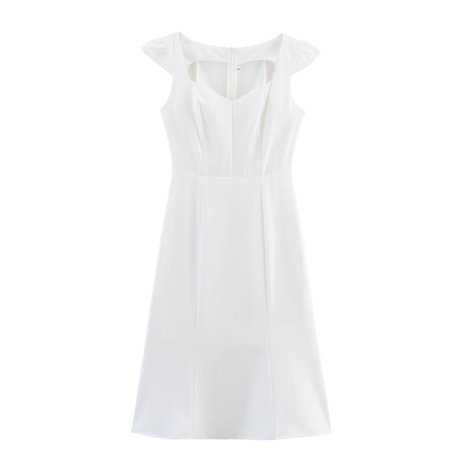 European and American style, new women s clothing, foreign style, classic style, slim-fitting white temperament dress. S белый