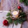 Mini Artificial Pine Needle Wreath Christmas Gold Accent Wreath Candle Ring Wreath Gold For Holiday Party Displays Shelves