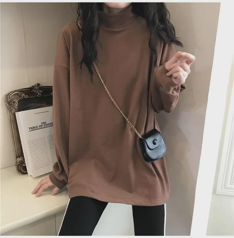 2022 Autumn/Winter Women's Loose Double-Sided Fleece Long-Sleeve Bottoming Shirt