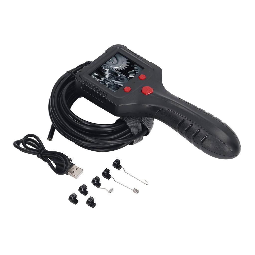 Handheld Pipe Borescope 2.4in Colorful Screen HD 8 LED Beads IP67 Waterproof Detection Camera for