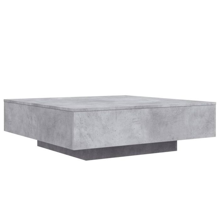 VidaXL Table Basse avec Lumières LED, Table d'Appoint, Bout de Canapé, Meuble de Salon Salle de Séjour, Moderne, Gris Béton 836605