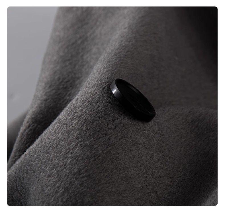 ESMY Women's Grey Woolen Trench Coat - Autumn/Winter Thick Padded Loose Overcoat