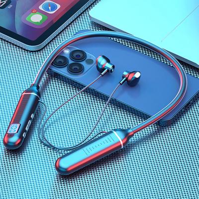 Wireless Bluetooth-compatible Headset With Digital Display Half In-ear Sports Stereo Hanging Neck