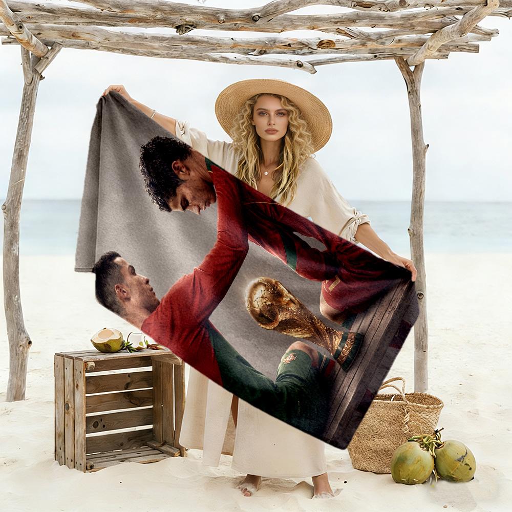 Cristiano Ronaldo Soccer Action Beach Towel High Absorbency & Quick-Dry Comfortable Lightweight