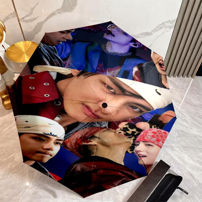 Kim Taehyung Automatic Umbrella Suitable Travel Portable Umbrella Outdoor Sun Shading Umbrella Gift Daily Essentials