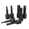 3/8" Drive Impact Socket Hex Bits 7pc Metric Set Long Air Allen Driver Auto