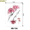 Geisha Skull Flower Tattoo Stickers: Halloween Arm & Face Ghost Designs