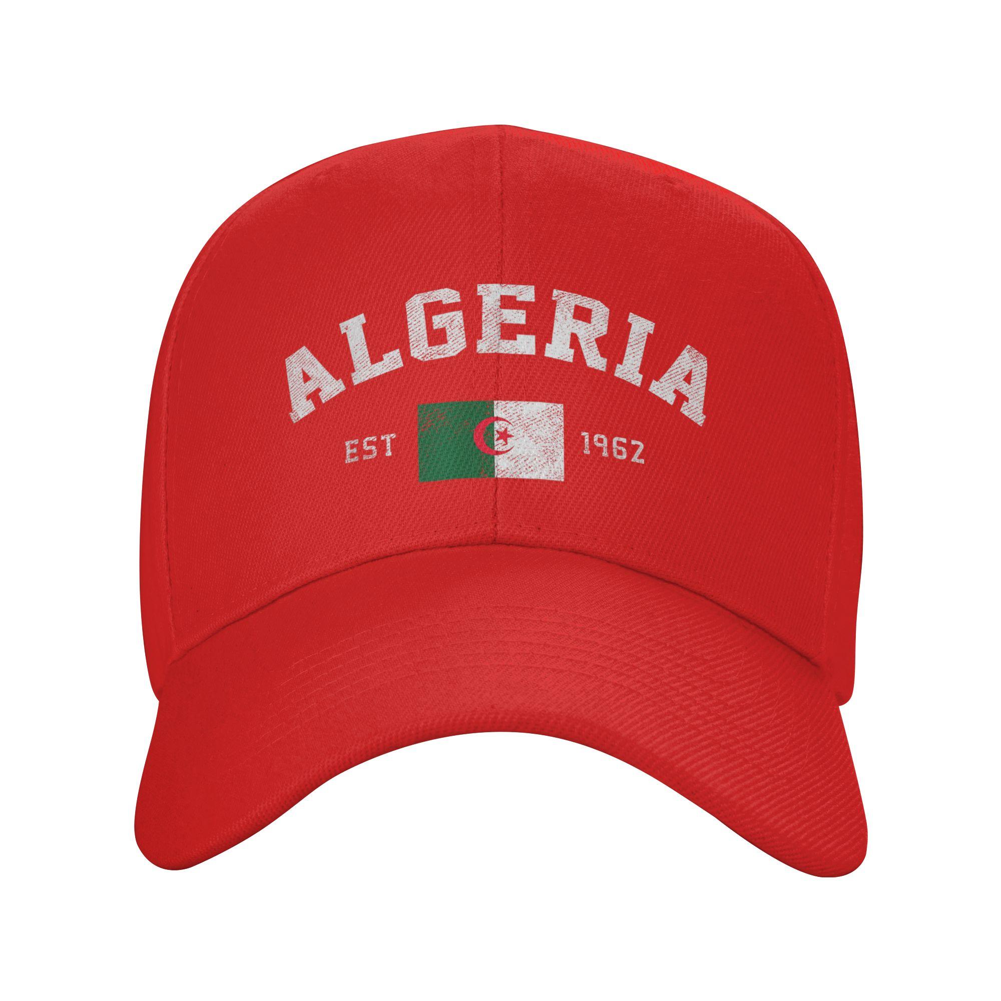 Algeria Est 1962 Algerian Flag Independence Day Baseball Cap Casual Trucker Hat Summer Women Men Outdoor Gym Baseball Caps One Size