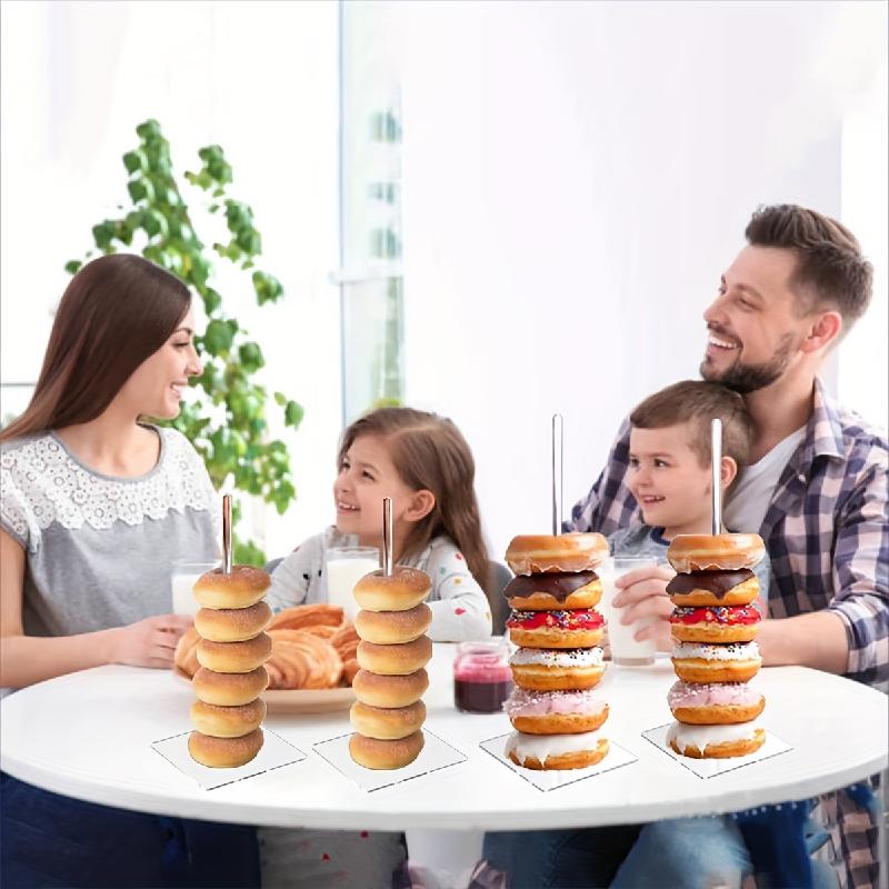 4Pcs Acrylic Donut Stand,Removable Clear Donut Display Stand Bagels Holder for Party Wedding Birthday Treat Display Corner Decor