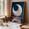 DIY Diamond Art Pearl Painting Kit for Adults,  Moon Over The Sea Special Shaped Pearl Art Painting Wall for Home Office Decor Handmade Gift