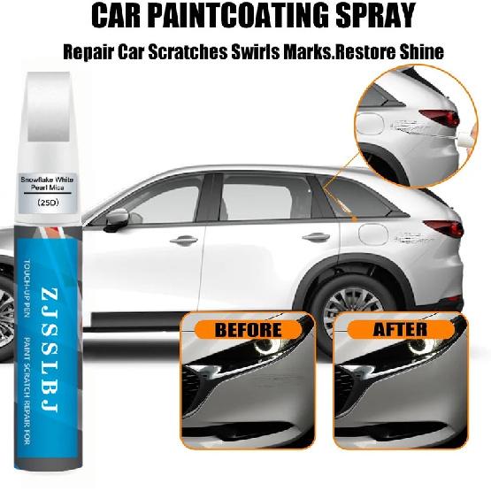 

Car Touch Up Paint(Snowflake White Pearl Mica(25D)) for Mazda, Car Paint Scratch Repair Kit, Quick & Easy Solution to Repair, 2