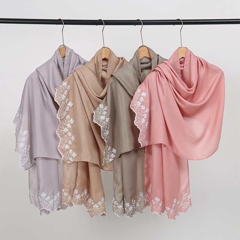 9 Colors Glitter Hijab Cotton Polyester Scarf Wraps Plain Shawls Rayon Fabric Silk Silver Wire Muslim Scarf Women Instant Hijab