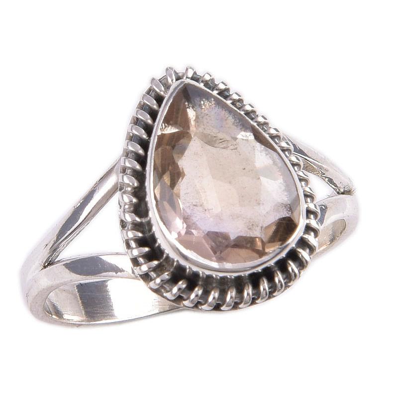 Natural Ametrine Gemstone Handmade 925 Solid Silver Jewelry Ring Size 9.5 G6D92