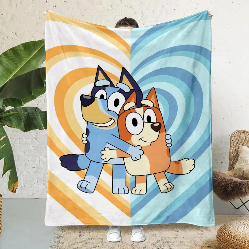 Cartoon B-Blueys Bandit-Chillis Pătură imprimată Pături pentru picnic Pătură caldă Pătură moale și confortabilă Acasă Călătorie Ziua de naștere