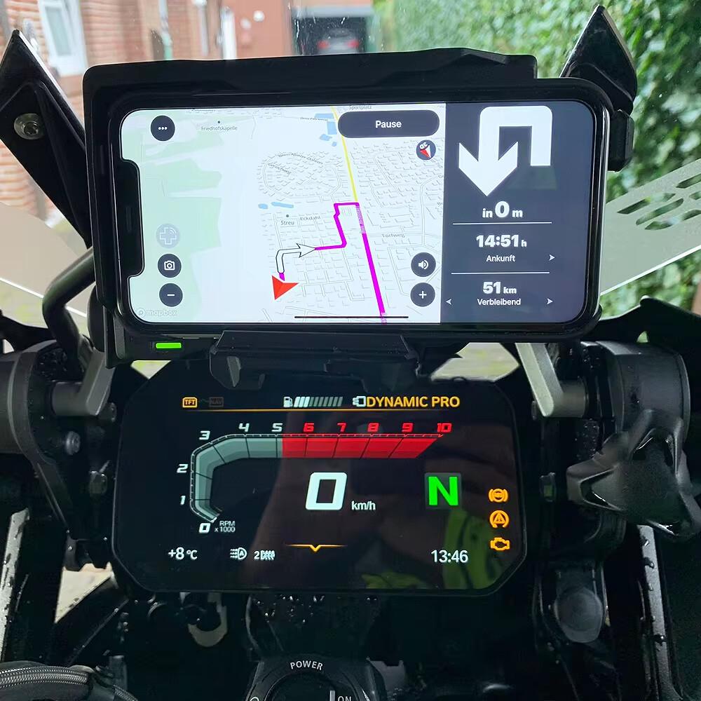 För BMW R1250GS R1200GS R1300GS Trådlös Laddare Mobil Navigationsfäste Ställ