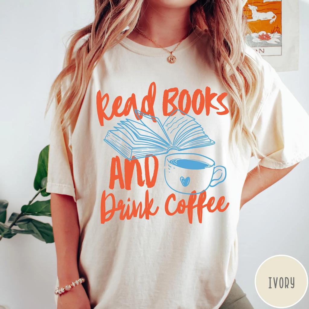 Read Books and Drink Coffee Shirt Book Lover Tee Bookworm Shirt Bookish Tee Bookish Gift Coffee Tee