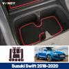 KIBI5 1Set Car Gate Slot Mat For Swift 2018 2019 2020 Auto Anti-Slip Rubber Cup Pads Interior Accessories