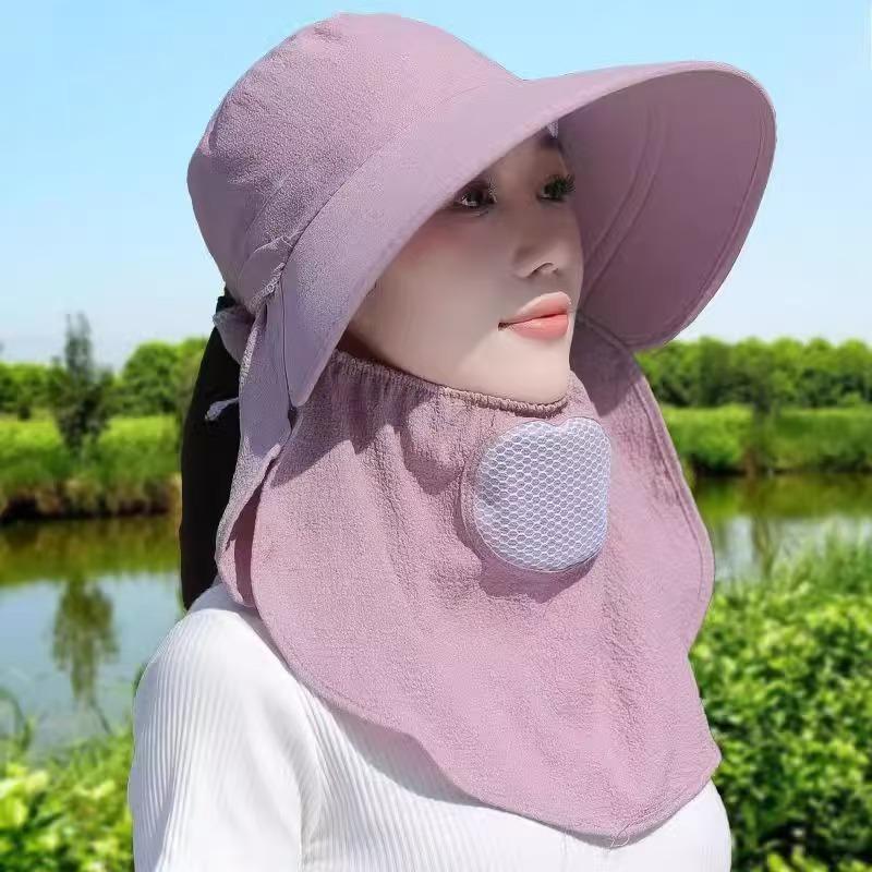 Oversized Wide Brim Sun Hat with Neck Flap, UPF 50+ UV Protection Foldable Outdoor Hat for Women Men