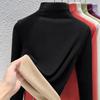 Autumn and winter women's clothing containing wool and silk bottoming shirt women's inner heating fleece warm turtleneck top with fleece and thicker