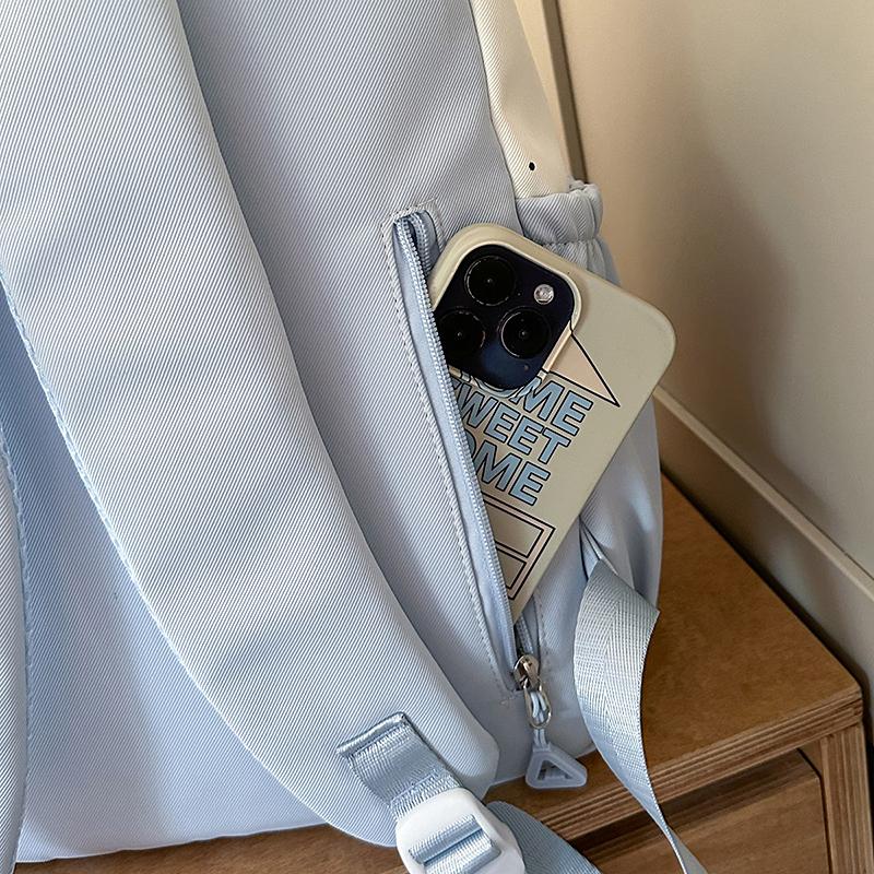 Student Bag Female Junior High School Student Campus Contrast Backpack Lightweight Commuter Backpack