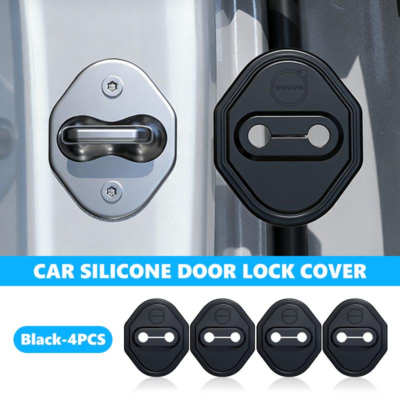 Universal Car Silicone Door Lock Anti-Collision Cover Accessories For Volvo AWD XC60 S40 XC40 XC90 C30 C70 S60 S80 S90 T6 V40 JG2