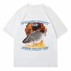Lustiges Frauen wollen mich Fisch fürchtet mich Meme Grafik T-Shirt Mode Harajuku Vintage Angel T-Shirts Damen Freizeitkleidung