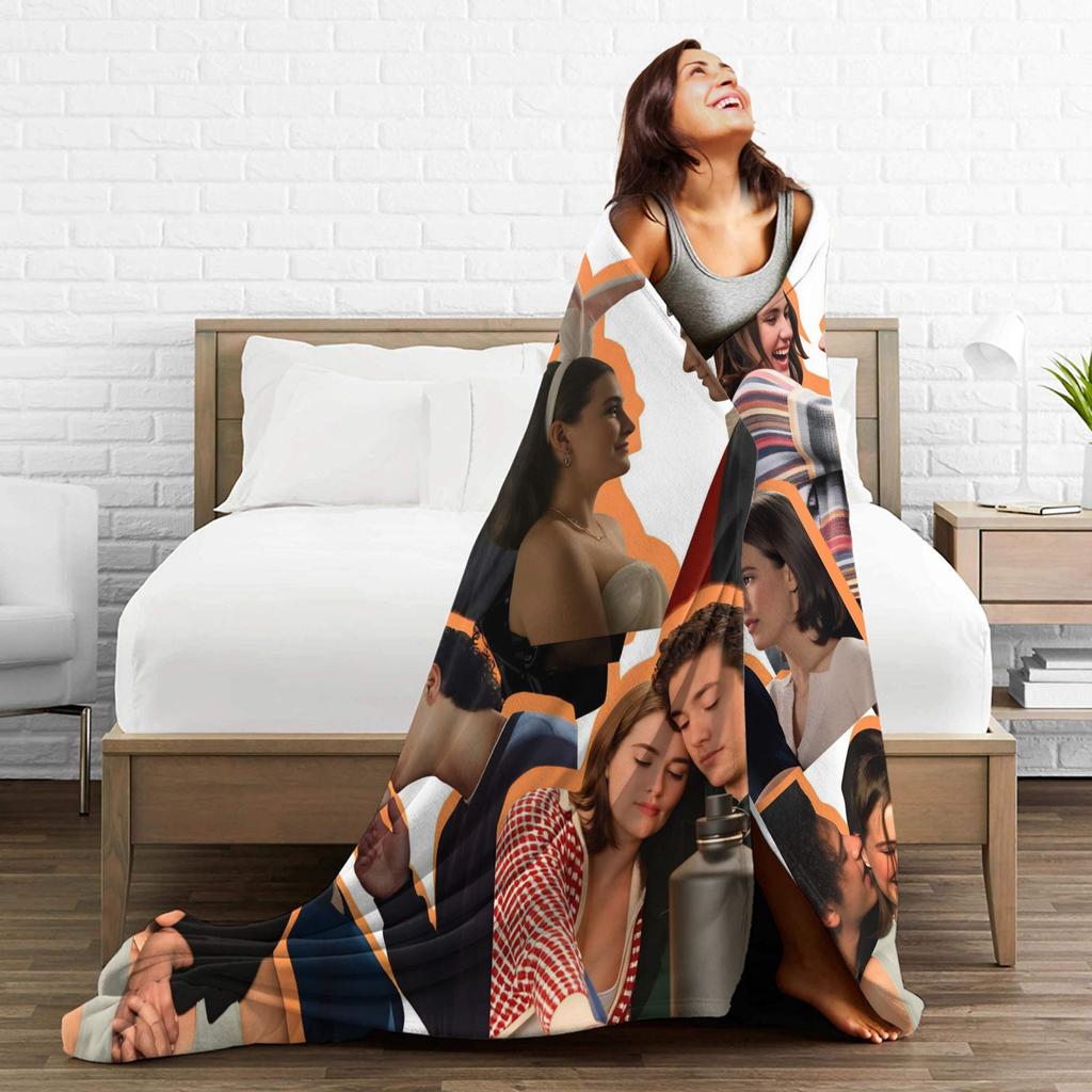 Hannah Wells and Garrett Graham Soft Warm Blanket Off Campus Children Plush Bedding Throws Print Couch Chair Flannel Bed Cover