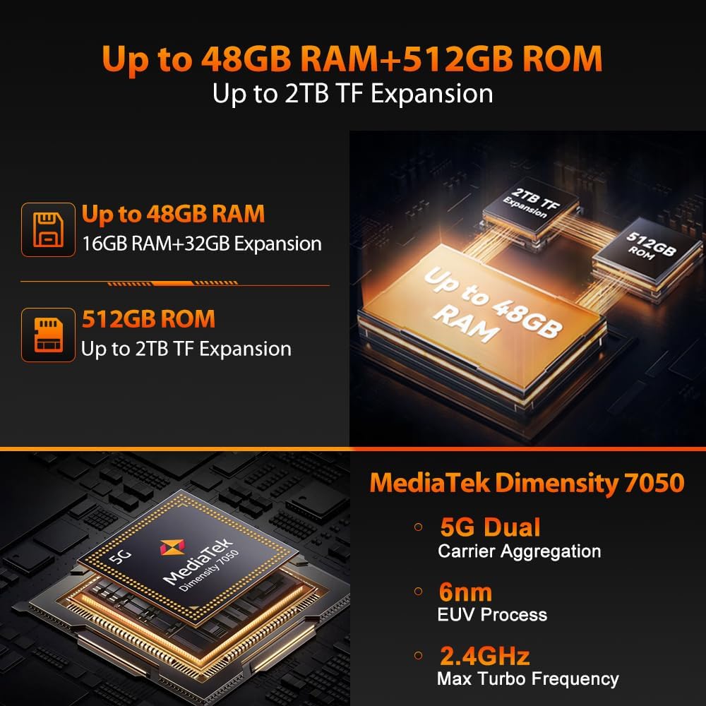 Celular Blackview Xplore 1 Pro 5G 48GB+512GB 20000mAh Tela de 6.78" 64MP Android 15 Smartphone