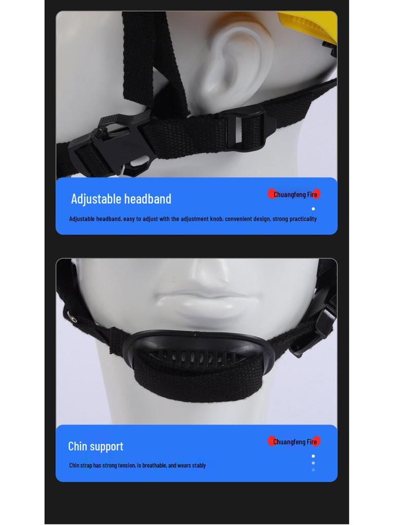 F2 Notfall-Sicherheitshelm mit Gesichtsschutz & Taschenlampe - Rot, Blau, Gelb Rettungsoptionen