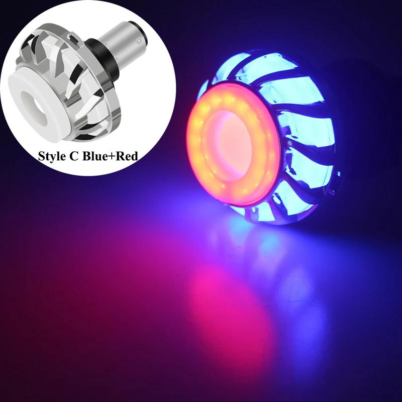 1PCS Motorcycle Warning Lamp Angel Eye Tail Brake Rear Lights LED Motorbike Brake Lamp Flash Strobe Accessories Universal