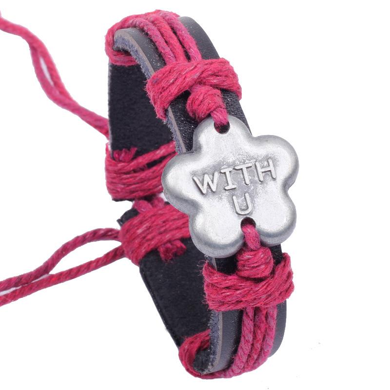 JMXD Genuine Leather Pull-Cord Adjustable Woven Bracelet Vintage Antique Metal Finish Unique Statement Accessory for Men & Women