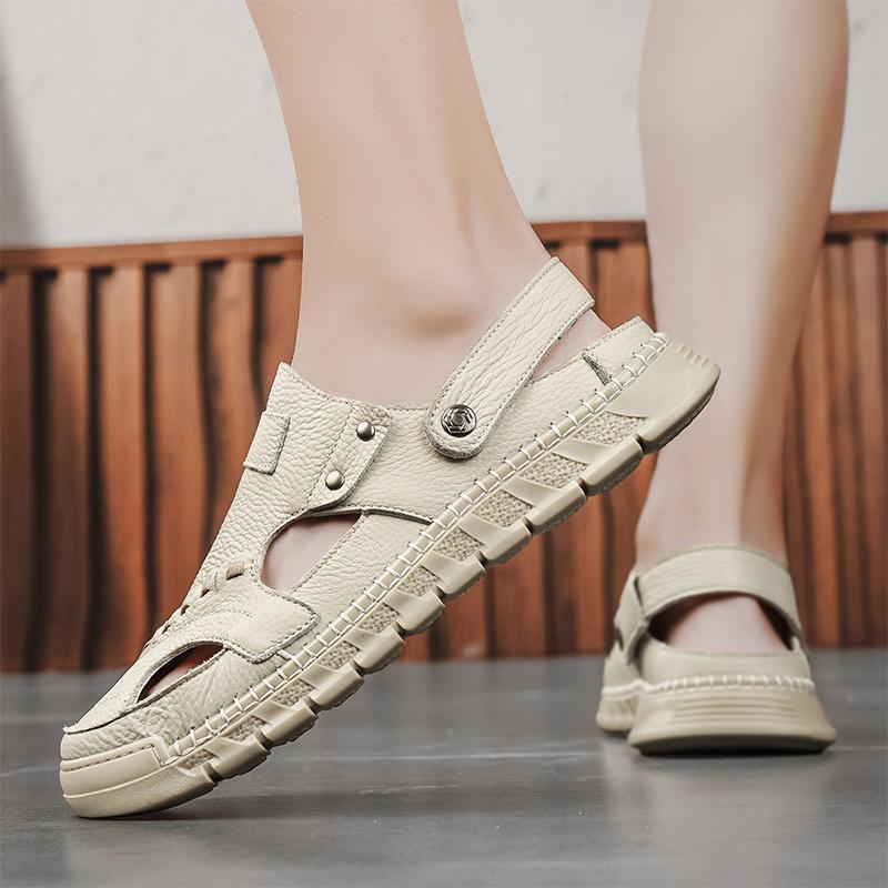 Fashion CYYTL Mens Sandals Outdoor Summer Casual Shoes Beach Walking Slides Slippers Comfort Luxury Designer Lightweight Leather Fashion