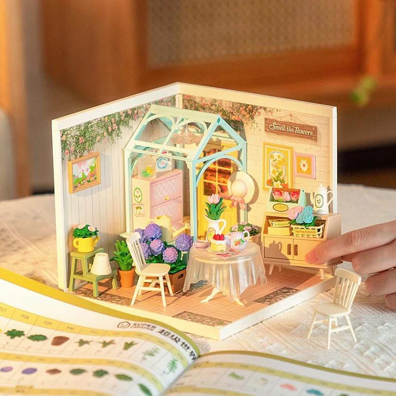 ROBOTIME Rolife 3D Puzzle Super Creator Blooming Tea Garden DIY Miniature House (DW013B) | 1:24 Scale