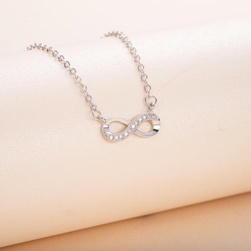 Dazzling Diamond Infinity Love Pendant Necklace for Women - European & American Style