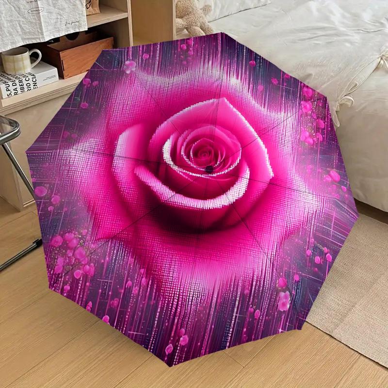 

1pc Rose, Abstract Automatic Folding Umbrella, Casual Outdoor Accessory, Birthday Festival Gift yy251126129