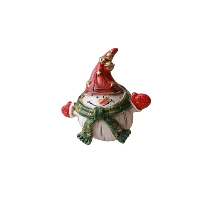 Christmas Resin Figurine Snowman Santa Statue Ornament for  Living Space Table Decoration Resin Craft Present