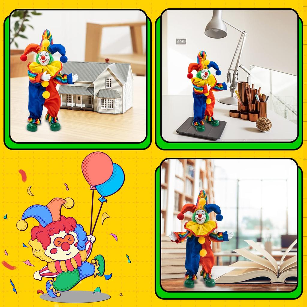 Maxyoung Porcelain Clown Doll Figurine Toy for and Birthdays 14-inch Christmas, Halloween,