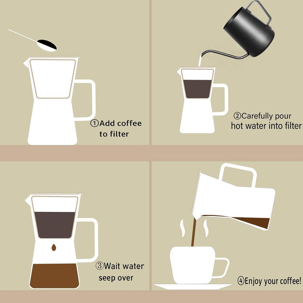 Pour Over Kettle Gooseneck Spout Coffee Tea Pot 20OZ with Lid, Hanging Ear Hand Blunt Long Narrow for Coffee Maker Carafe